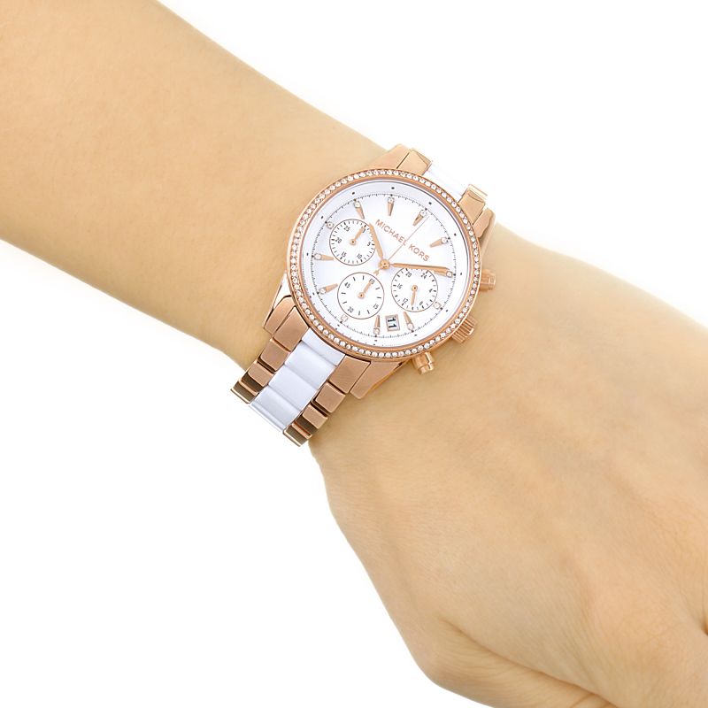Michael Kors Ritz White Dial Two Tone Steel Strap Watch for Women - MK6324 Buy Now By Michael Kors
