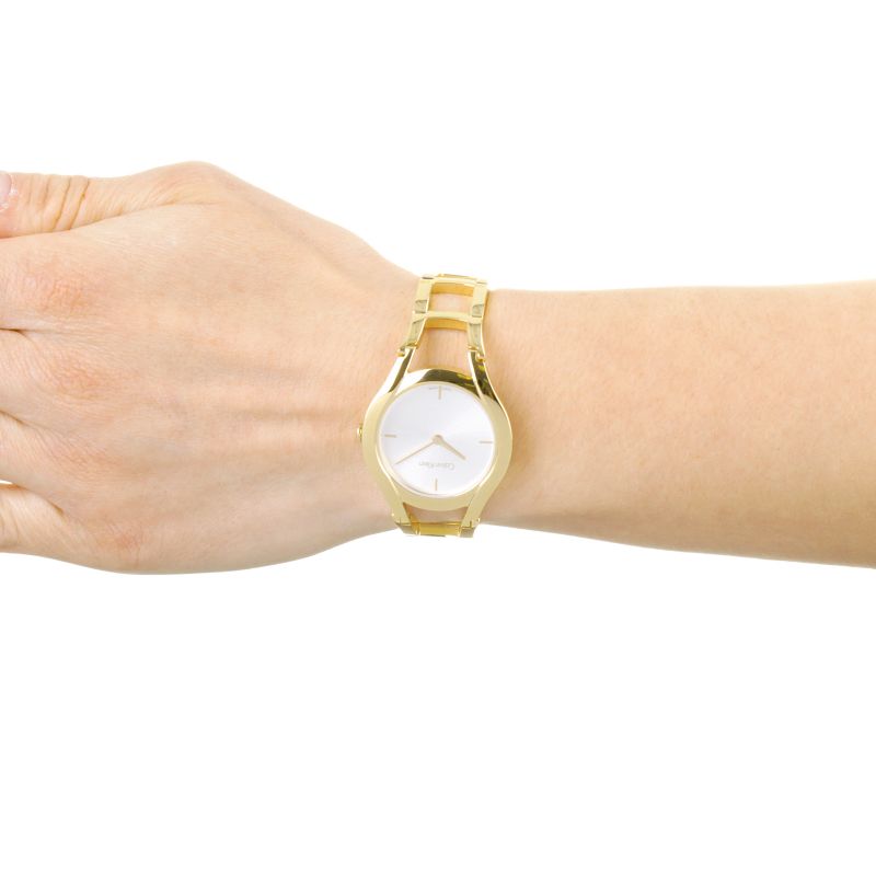 Calvin Klein Class White Dial Gold Steel Strap Watch for Women - K6R23526 Buy Now By Calvin Klein