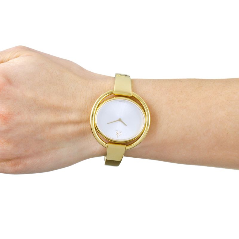 Calvin Klein Impetuous White Dial Gold Steel Strap Watch for Women - K4F2N516 Buy Now By Calvin Klein