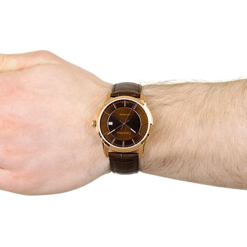 Calvin Klein Infinity Brown Dial Brown Leather Strap Watch for Men - K5S346GK Buy Now By Calvin Klein
