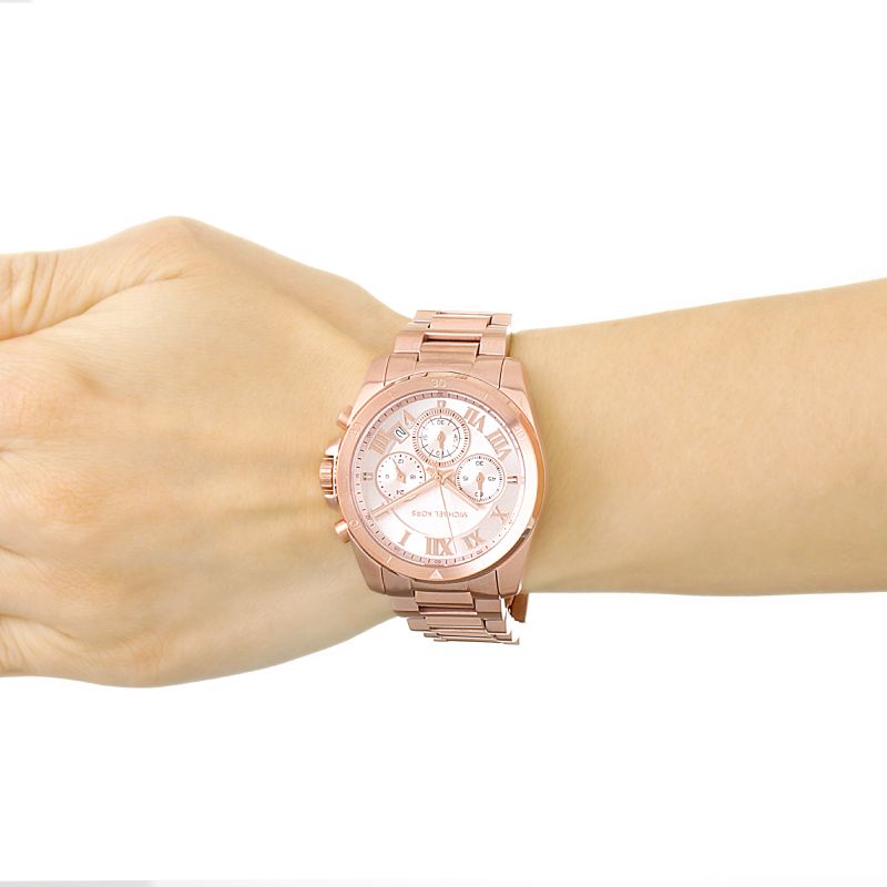 Michael Kors Brecken Chronograph Quartz Rose Gold Dial Rose Gold Steel Strap Watch For Women - MK6367 Buy Now By Michael Kors