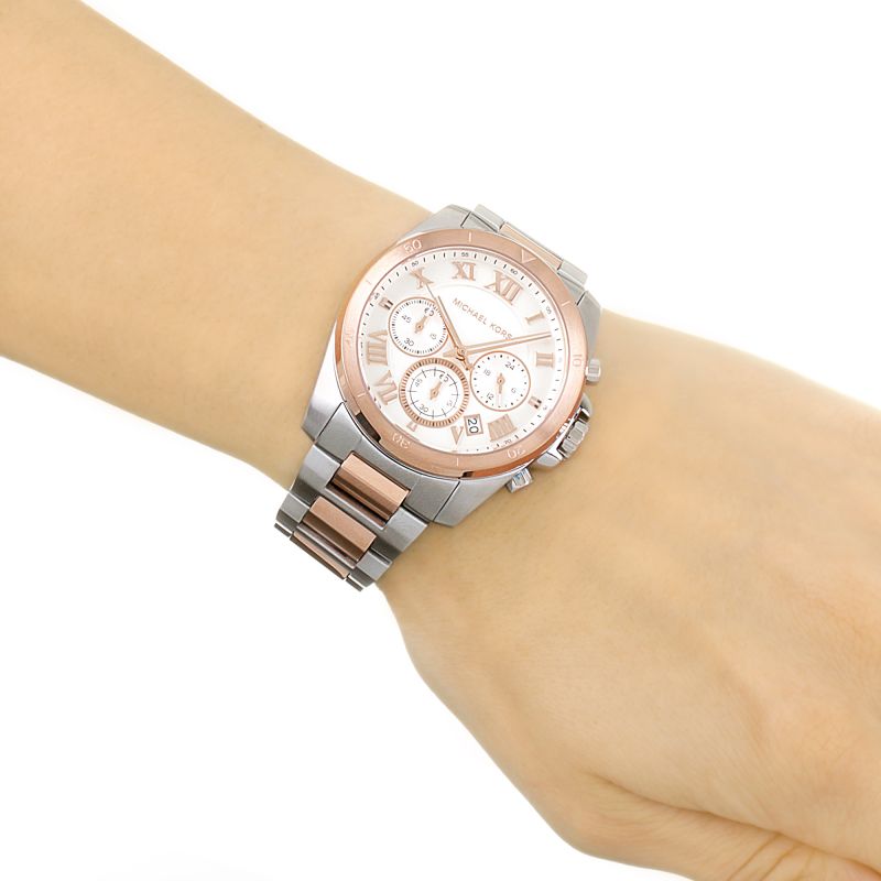 Michael Kors Brecken Chronograph White Dial Two Tone Steel Strap Watch For Women - MK6368 Buy Now By Michael Kors