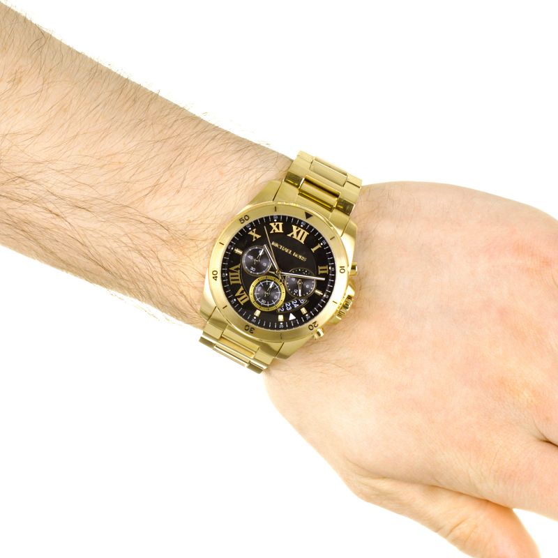 Michael Kors Brecken Chronograph Quartz Black Dial Gold Steel Strap Watch For Men - MK8481 Buy Now By Michael Kors
