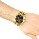 Michael Kors Brecken Chronograph Quartz Black Dial Gold Steel Strap Watch For Men - MK8481 Buy Now By Michael Kors
