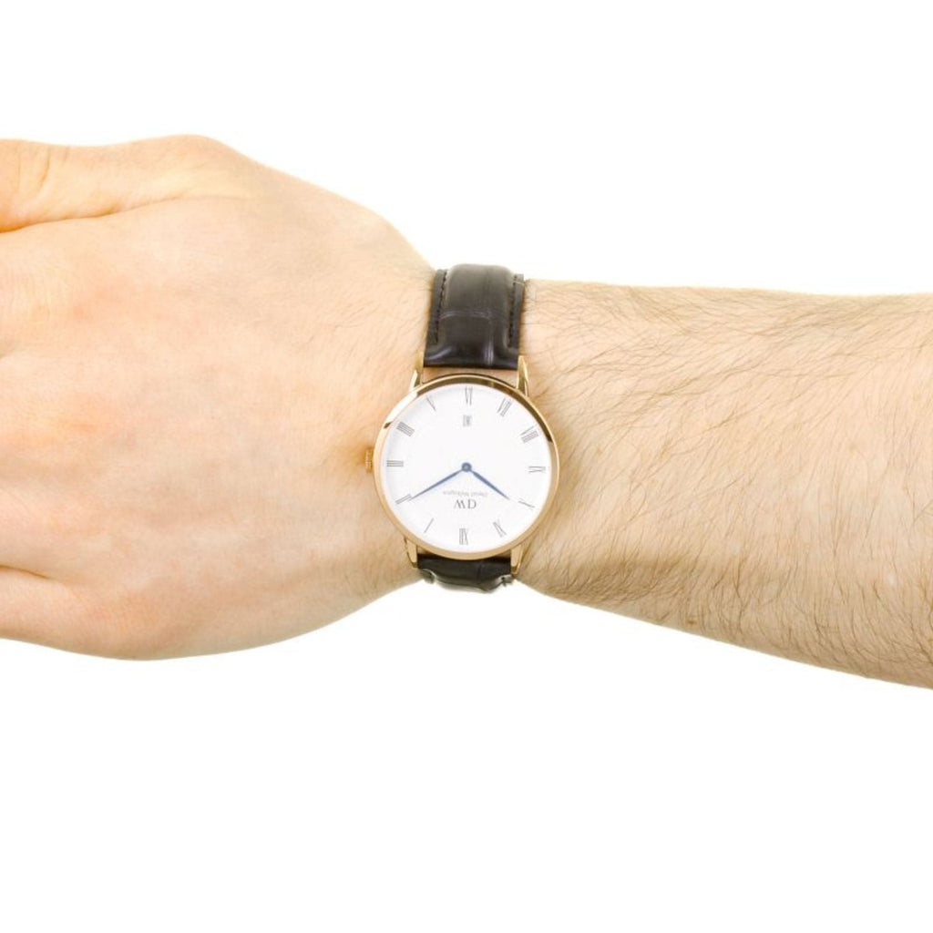 Daniel Wellington Dapper Reading White Dial Black Leather Strap Watch For Men - DW00100107 Buy Now By Daniel Wellington