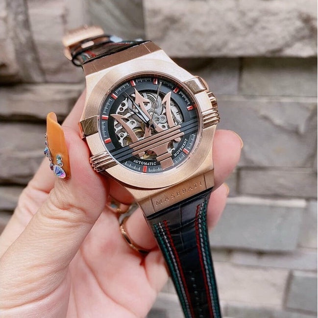 Maserati Potenza Skeleton Limited Edition Dial Black Strap Watch For Men - R8821108026 Buy Now By Maserati