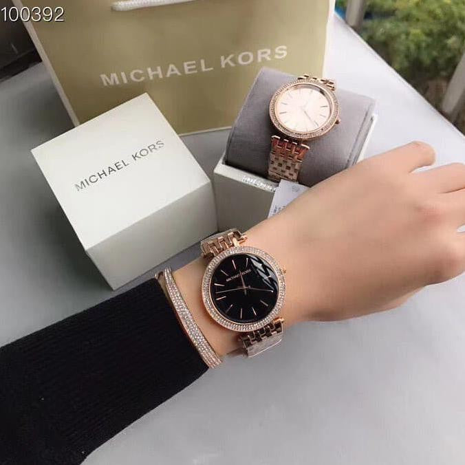Michael Kors Darci Black Dial Rose Gold Steel Strap Watch for Women - MK3402 Buy Now By Michael Kors