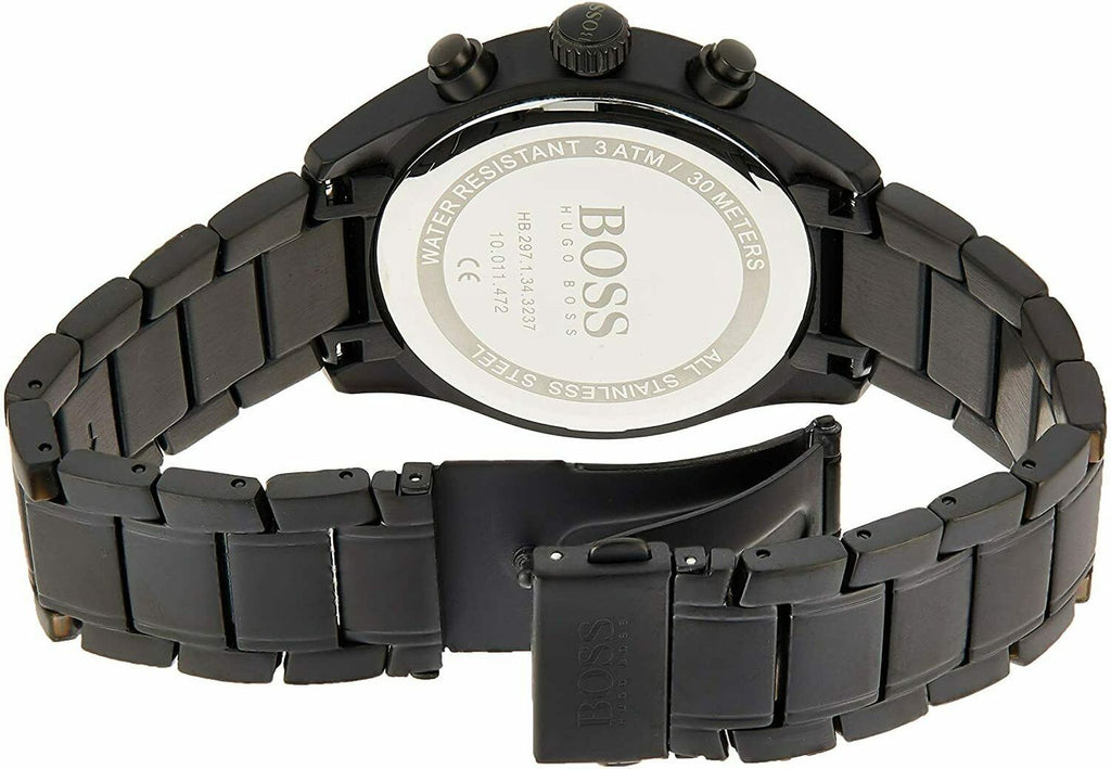 Hugo Boss Grand Prix Black Dial Black Steel Strap Watch for Men - 1513676 Buy Now By Hugo Boss