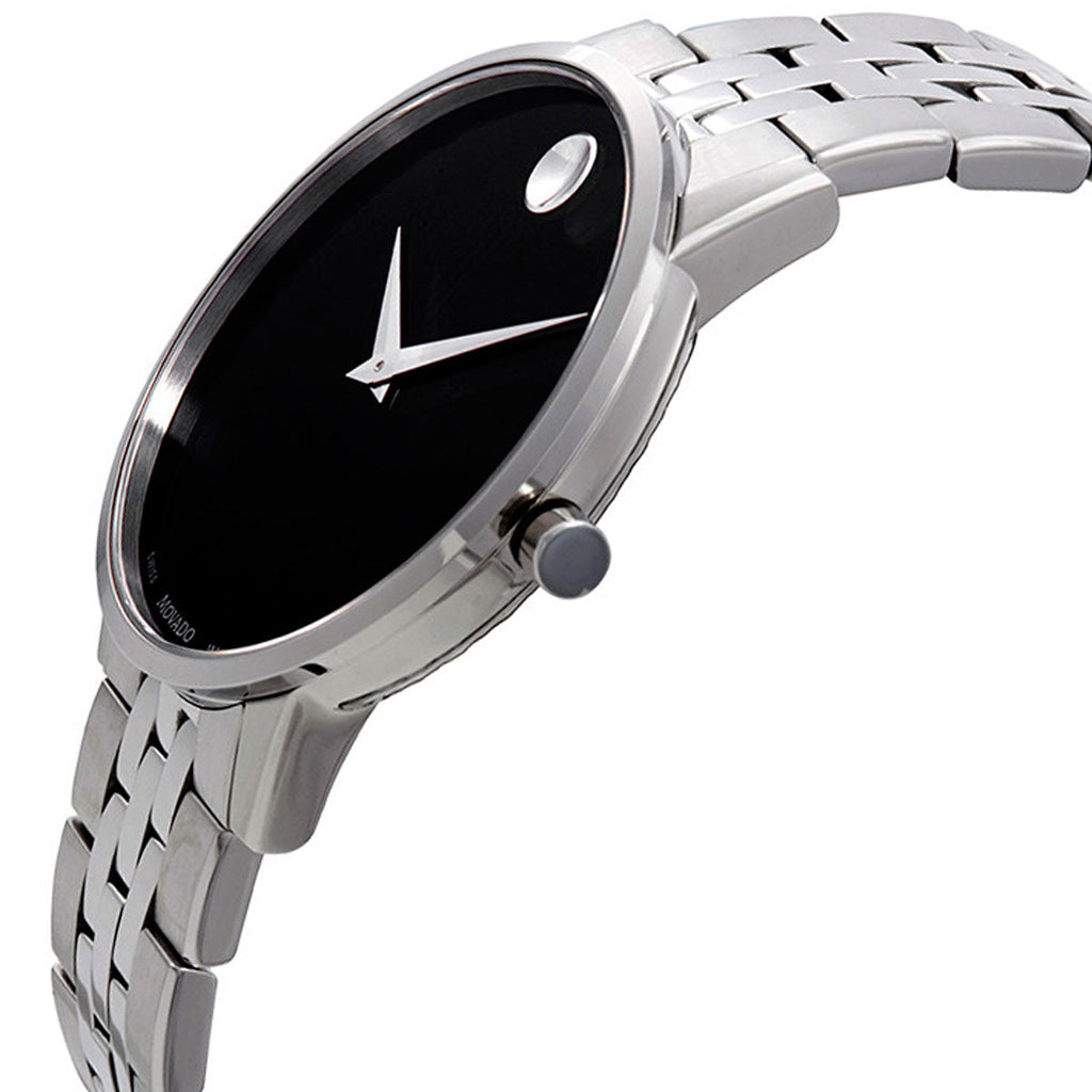 Movado Museum Classic Black Dial Silver Steel Strap Watch for Men - 0607199 Buy Now By Movado