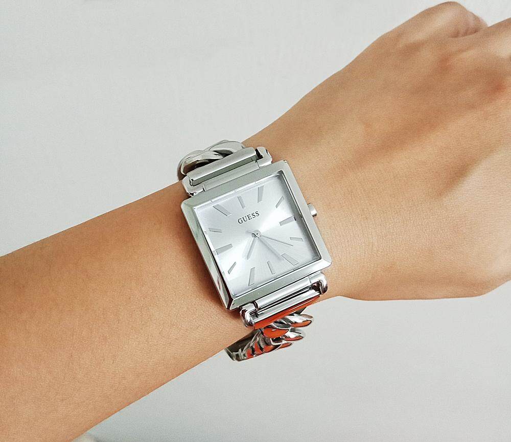 Guess Vanity Diamonds White Dial Silver Steel Strap Watch for Women - W1030L1 Buy Now By Guess