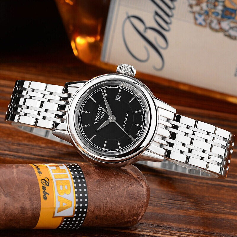 Tissot Carson Automatic Black Dial Silver Steel Strap Watch For Women - T085.207.11.051.00 Buy Now By Tissot