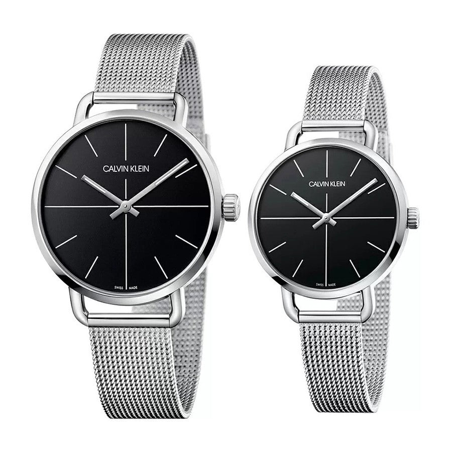 Calvin Klein Even Black Dial Silver Mesh Bracelet Watch for Women - K7B23121 Buy Now By Calvin Klein