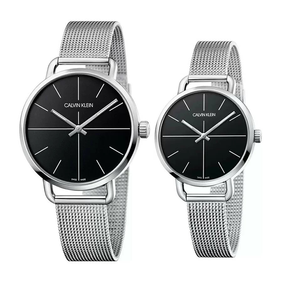 Calvin Klein Even Black Dial Silver Mesh Bracelet Watch for Women - K7B21121 Buy Now By Calvin Klein