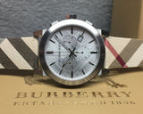 Burberry The City Nova White Dial Checked Brown Leather Strap Watch for Men - BU9357 Buy Now By Burberry