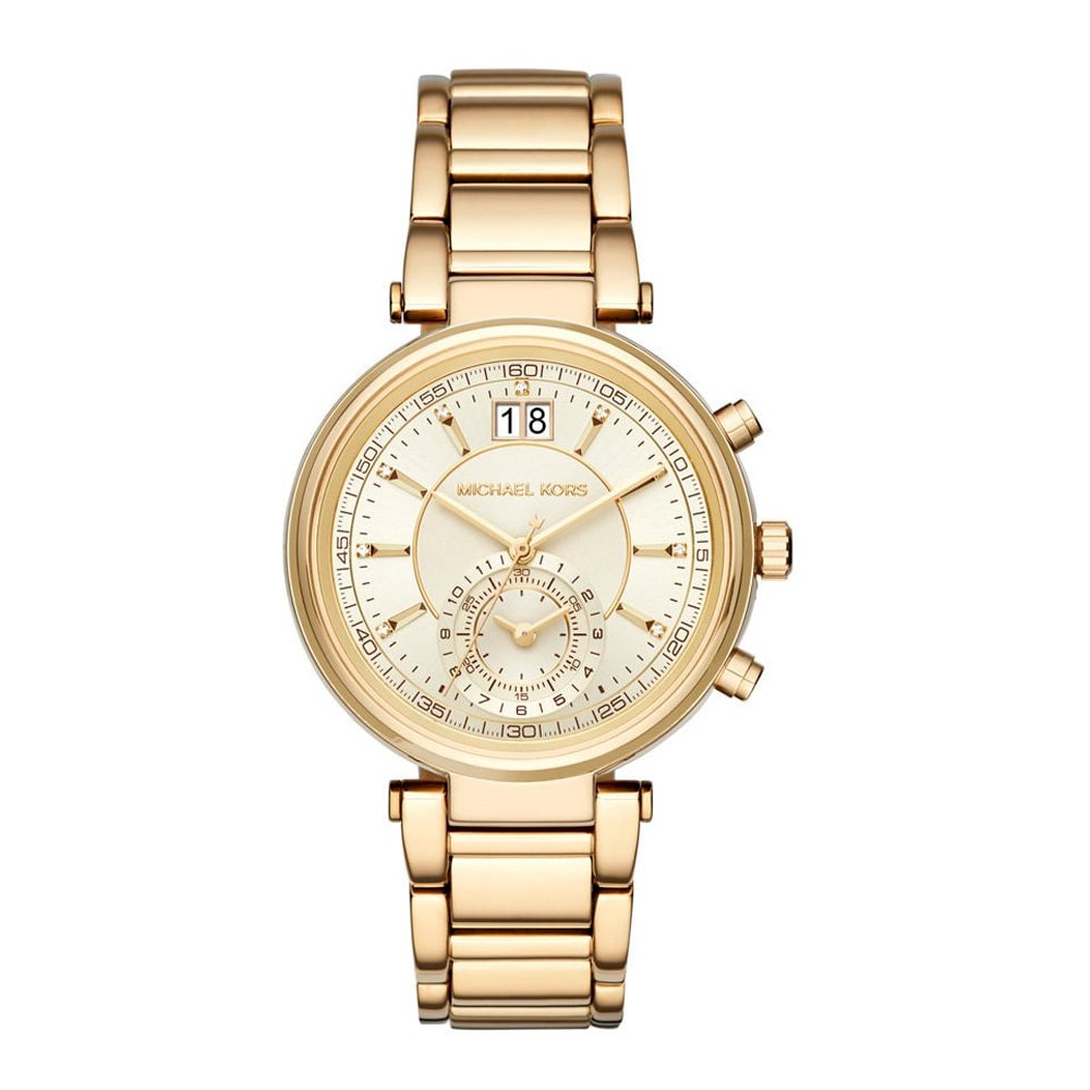 Michael Kors Sawyer White Dial Gold Steel Strap Watch for Women - MK6362 Buy Now By Michael Kors
