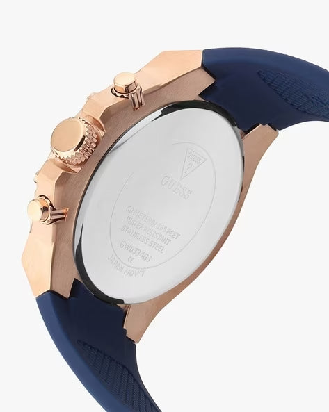Guess Third Gear Analog Blue Dial Blue Rubber Strap Watch for Men - GW0334G3 Buy Now By Guess