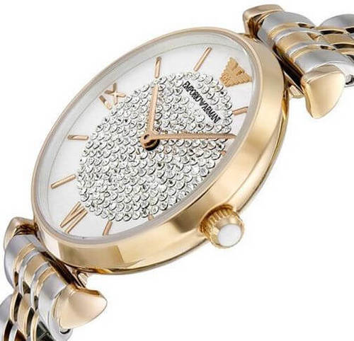 Emporio Armani Gianni T Bar White Dial Two Tone Steel Strap Watch For Women - AR8031 Buy Now By Emporio Armani