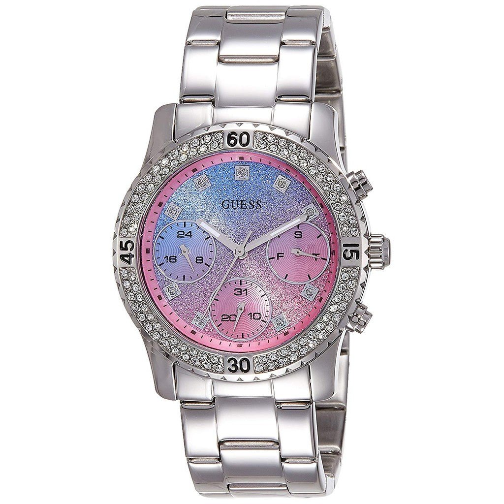 Guess Confetti Multicolored Dial Silver Steel Strap Watch For Women - W0774L1 Buy Now By Guess