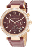 Michael Kors Parker Chronograph Red Dial Red Leather Strap Watch For Women - MK6986 Buy Now By Michael Kors