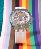 Guess Glitz Pride Limited Edition White Dial White Rubber Strap Watch for Women - GW0407L4 Buy Now By Guess