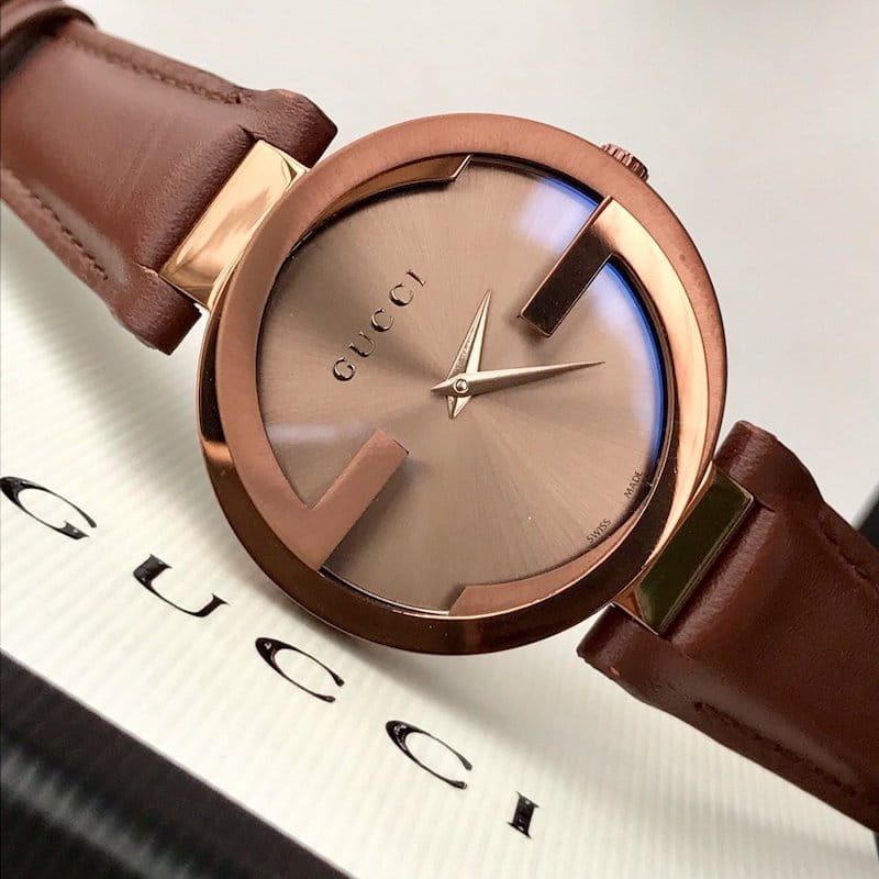 Gucci G Interlocking Brown Dial Brown Leather Strap Watch For Women - YA133504 Buy Now By Gucci