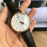Tissot T Classic Tradition Chronograph White Dial Brown Leather Strap Watch For Men - T063.617.36.037.00 Buy Now By Tissot