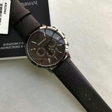 Emporio Armani Sportivo Black Dial Brown Leather Strap Watch For Men - AR2462 Buy Now By Emporio Armani