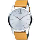 Calvin Klein City Quartz White Dial Light Brown Leather Strap Watch For Men - K2G21138 Buy Now By Calvin Klein