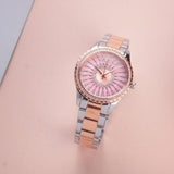 Michael Kors Layton Three Hand Pink Dial Two Tone Steel Strap Watch For Women - MK6894 Buy Now By Michael Kors