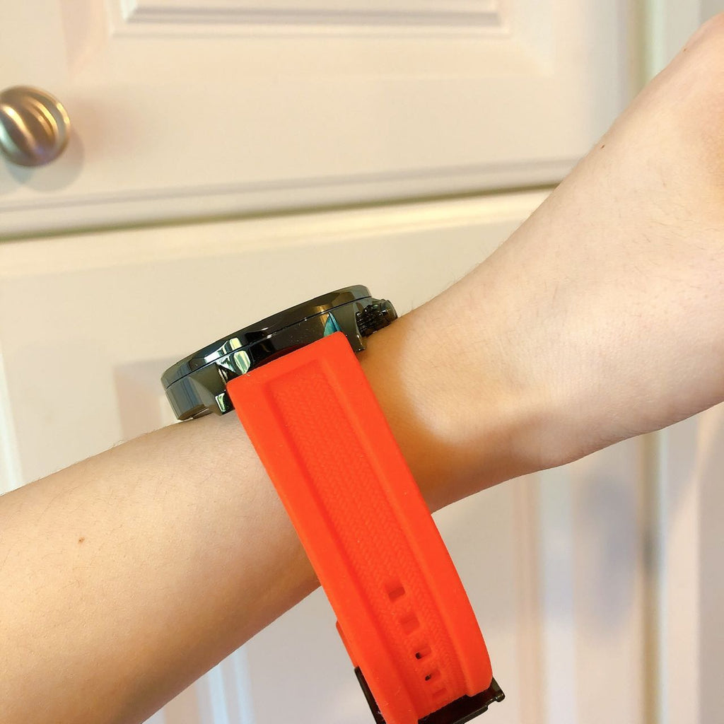 Fossil Bannon Chronograph Grey Dial Orange Silicone Strap Watch for Men - BQ2500 Buy Now By Fossil