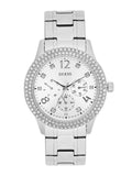 Guess Bedazzle Diamonds Silver Dial Silver Steel Strap Watch For Women - W1097L1 Buy Now By Guess