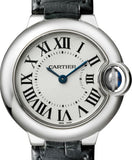 Cartier Ballon Bleu Silver Dial Black Leather Strap Watch for Women - W69018Z4 Buy Now By Cartier