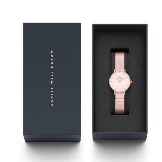 Daniel Wellington Petite Mother of Pearl Pink Dial Pink Nylon Strap Watch For Women - DW00100512 Buy Now By Daniel Wellington