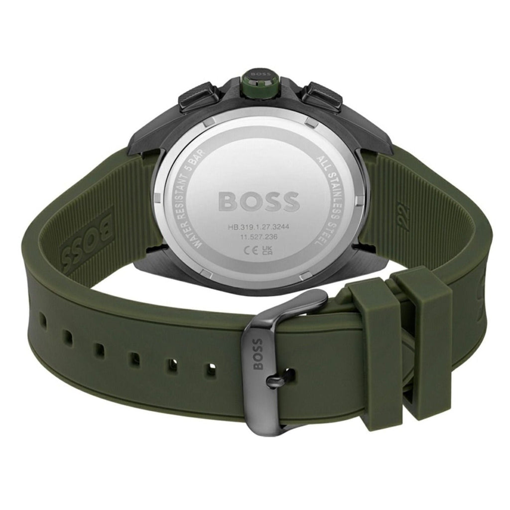 Hugo Boss Volane Chronograph Grey Dial Green Rubber Strap Watch For Men - 1513952 Buy Now By Hugo Boss