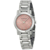 Burberry The City Diamonds Pink Dial Silver Steel Strap Watch for Women - BU9223 Buy Now By Burberry