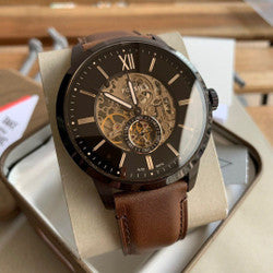 Fossil Townsman Automatic Black Dial Brown Leather Strap Watch for Men - ME3155 Buy Now By Fossil