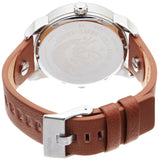 Diesel Mini Daddy Silver Dial Brown Leather Strap Watch For Men - DZ7309 Buy Now By Diesel