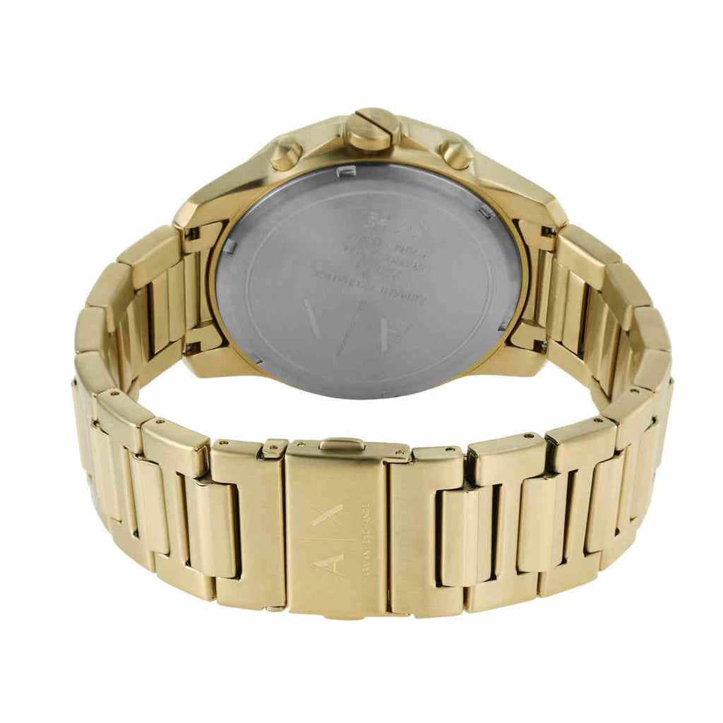 Armani Exchange Banks Chronograph Black Dial Gold Steel Strap Watch For Men - AX1721 Buy Now By Armani Exchange