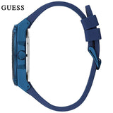 Guess Legacy Blue Dial Blue Rubber Strap Watch for Men - W1049G7 Buy Now By Guess