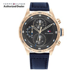 Tommy Hilfiger Trent Chronograph Grey Dial Black Leather Strap Watch For Men - 1791808 Buy Now By Tommy Hilfiger