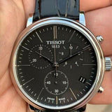Tissot Carson Premium Chronograph Black Dial Black Leather Strap Watch For Men - T122.417.16.051.00 Buy Now By Tissot
