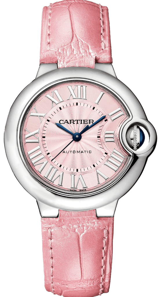 Cartier Ballon Blue De Cartier Pink Dial Pink Leather Strap Watch for Women - WSBB0031 Buy Now By Cartier