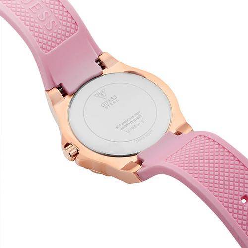 Guess Rose Gold Dial with Diamonds Pink Rubber Strap Watch For Women - W1053L3 Buy Now By Guess