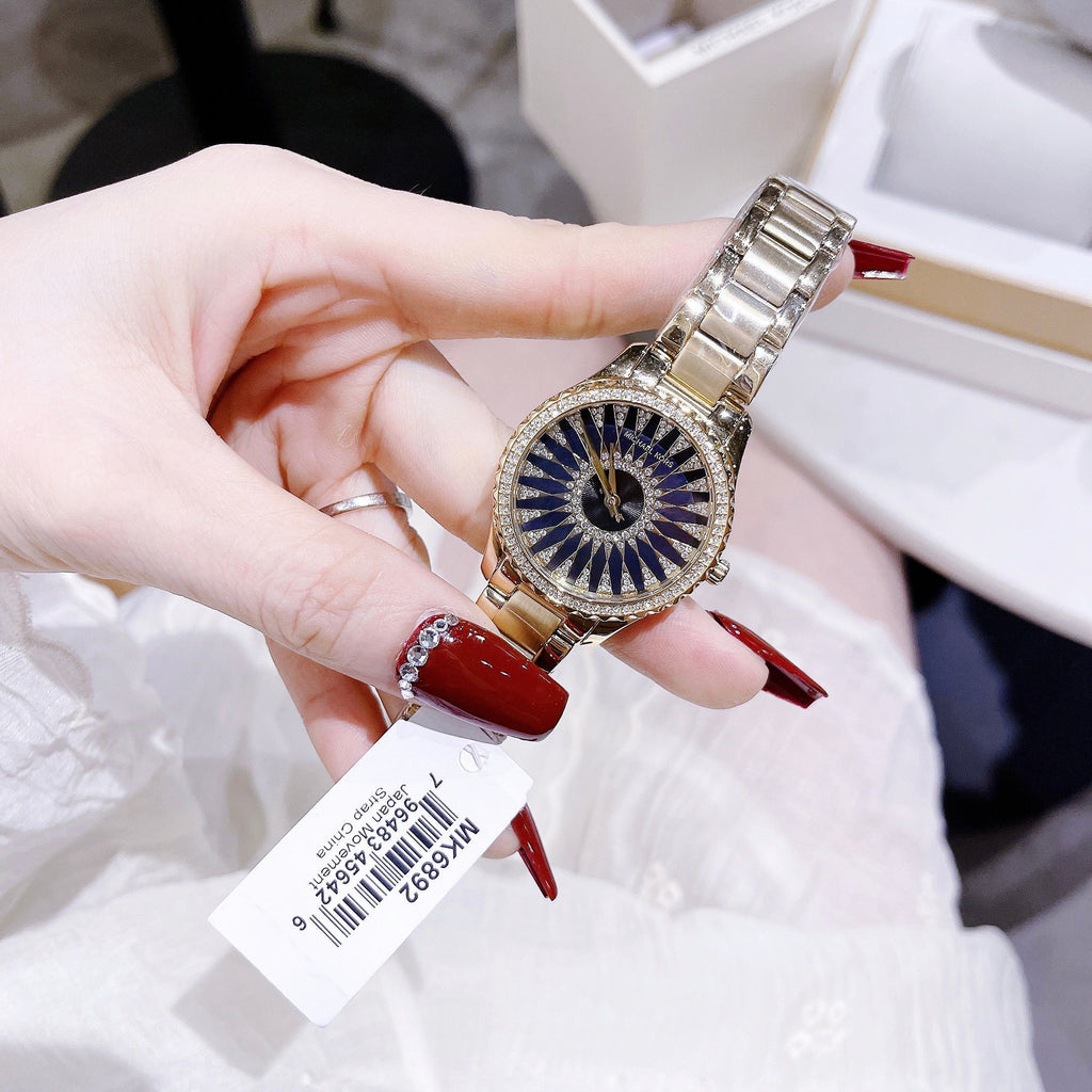 Michael Kors Layton Quartz Black Dial Gold Steel Strap Watch For Women - MK6892 Buy Now By Michael Kors