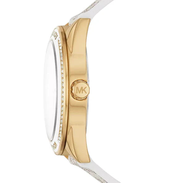 Michael Kors Jessa Multifunction Gold Dial White Leather Strap Watch For Women - MK7204 Buy Now By Michael Kors