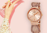 Guess Chiffon Rose Gold Dial Mesh Bracelet Watch For Women - W1083L3 Buy Now By Guess