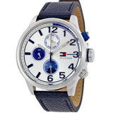Tommy Hilfiger Jackson Silver Dial Black Leather Strap Watch for Men - 1791240 Buy Now By Tommy Hilfiger