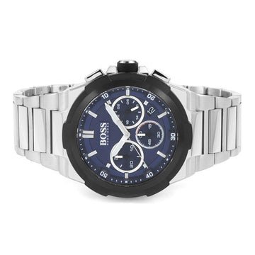 Hugo Boss Supernova Chronograph Blue Dial Silver Steel Strap Watch for Men - 1513360 Buy Now By Hugo Boss