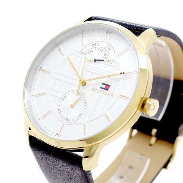 Tommy Hilfiger Hunter White Dial Black Leather Strap Watch for Men - 1791606 Buy Now By Tommy Hilfiger