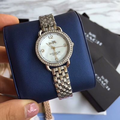 Coach Delancey Mother of Pearl Dial Gold Steel Strap Watch for Women - 14502478 Buy Now By Coach